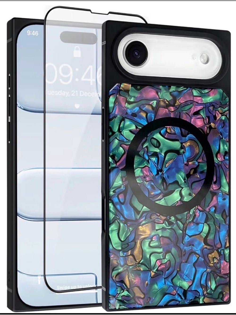 IPhone Air Case with Iridescent Abalone Design - Blue/Green